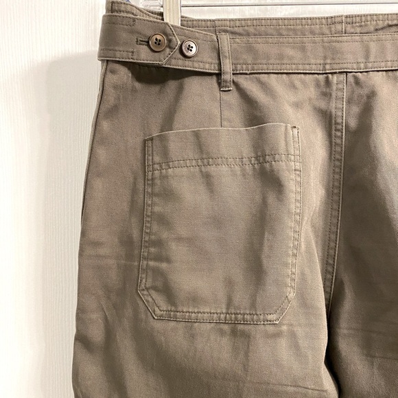 Helmut Lang Cargo Carpenter Linen/Cotton Wide Leg Belted Pants Green Size 10 - Picture 7 of 15